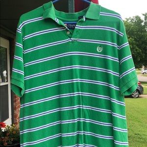 Chaps Green Stripped Shirt XL